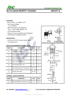 2SK3377-Z Datasheet PDF Inchange Semiconductor