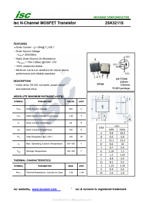 K3211S Datasheet PDF Inchange Semiconductor