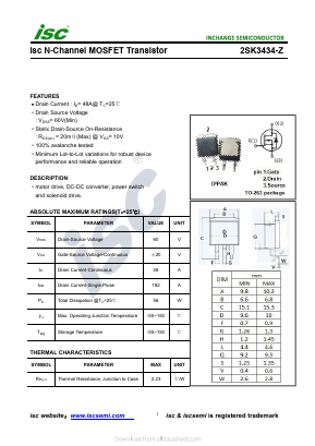 K3434-Z Datasheet PDF Inchange Semiconductor