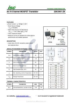 K3901-ZK Datasheet PDF Inchange Semiconductor