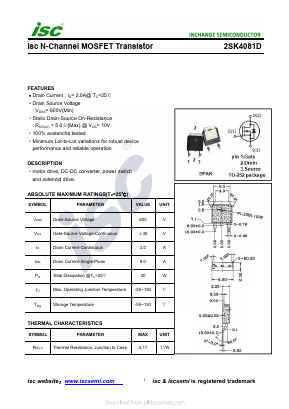 K4081D Datasheet PDF Inchange Semiconductor
