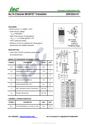 K3524-01 Datasheet PDF Inchange Semiconductor