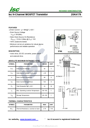 2SK4178 Datasheet PDF Inchange Semiconductor