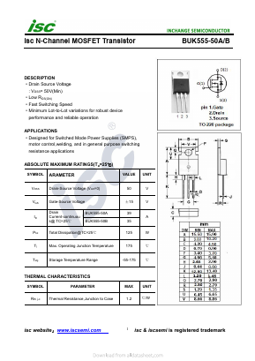 BUK555-50B Datasheet PDF Inchange Semiconductor