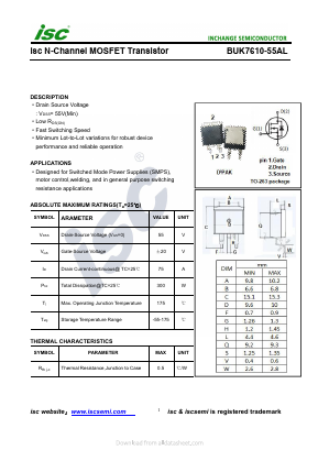 BUK7610-55AL Datasheet PDF Inchange Semiconductor