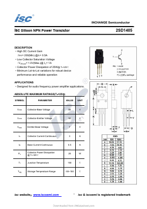D1405 Datasheet PDF Inchange Semiconductor