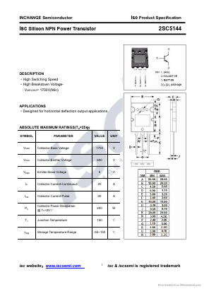 C5144 Datasheet PDF Inchange Semiconductor
