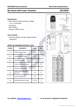 2SC3640 Datasheet PDF Inchange Semiconductor