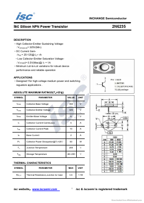 2N6235 Datasheet PDF Inchange Semiconductor