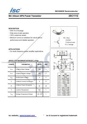 2SC1112 Datasheet PDF Inchange Semiconductor