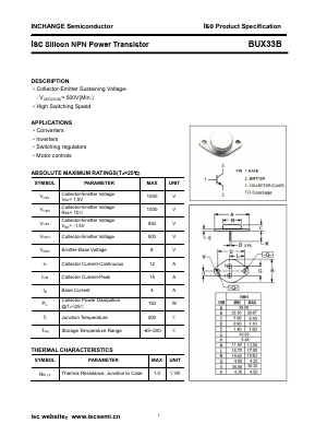 BUX33B Datasheet PDF Inchange Semiconductor