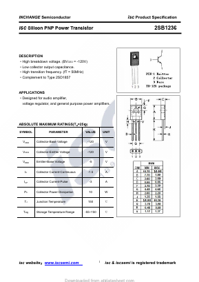 2SB1236 Datasheet PDF Inchange Semiconductor