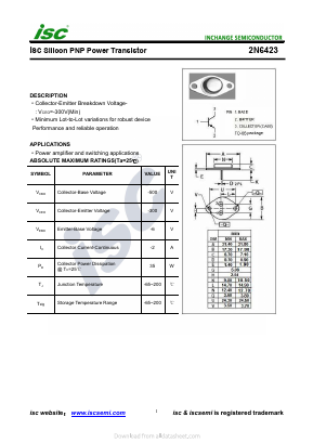2N6423 Datasheet PDF Inchange Semiconductor