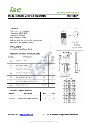 ISCNH26P Datasheet PDF Inchange Semiconductor