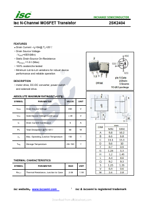 K2404 Datasheet PDF Inchange Semiconductor