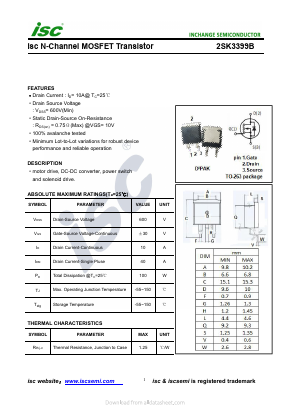 K3399B Datasheet PDF Inchange Semiconductor