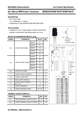 BD933F Datasheet PDF Inchange Semiconductor