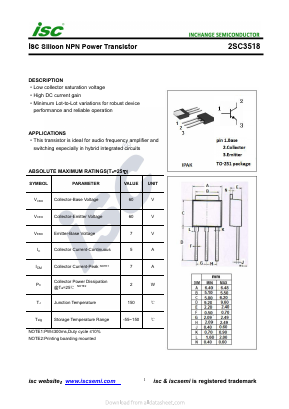 C3518 Datasheet PDF Inchange Semiconductor