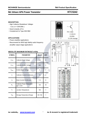 KTC5242-3PN Datasheet PDF Inchange Semiconductor