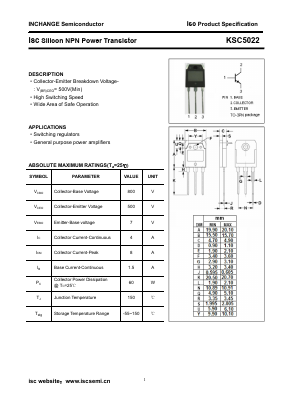 KSC5022 Datasheet PDF Inchange Semiconductor