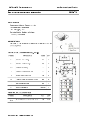 BUX78 Datasheet PDF Inchange Semiconductor