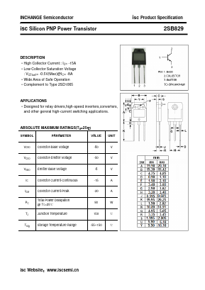 B829 Datasheet PDF Inchange Semiconductor