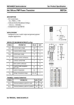 BD724 Datasheet PDF Inchange Semiconductor