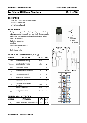 MJH16006 Datasheet PDF Inchange Semiconductor