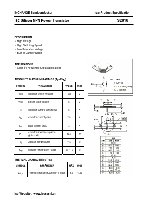 S2818 Datasheet PDF Inchange Semiconductor