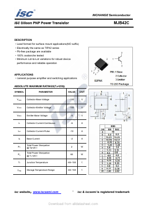 MJB42C Datasheet PDF Inchange Semiconductor