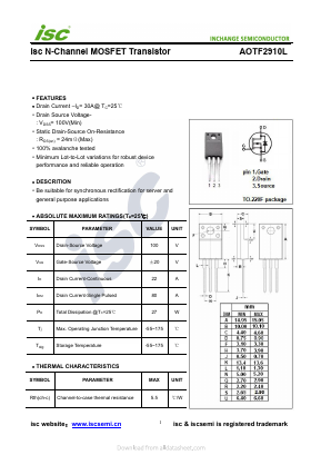 AOTF2910L Datasheet PDF Inchange Semiconductor