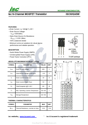 ISCNH245W Datasheet PDF Inchange Semiconductor