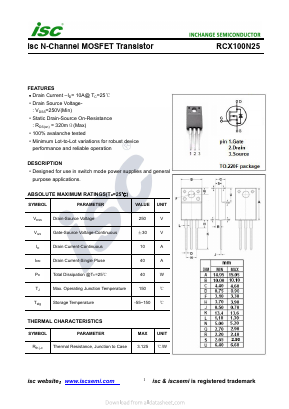 RCX100N25 Datasheet PDF Inchange Semiconductor