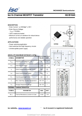 ISCB1845 Datasheet PDF Inchange Semiconductor