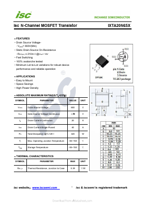 IXTA20N65X Datasheet PDF Inchange Semiconductor