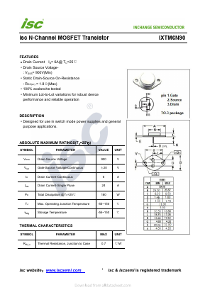 IXTM6N90 Datasheet PDF Inchange Semiconductor