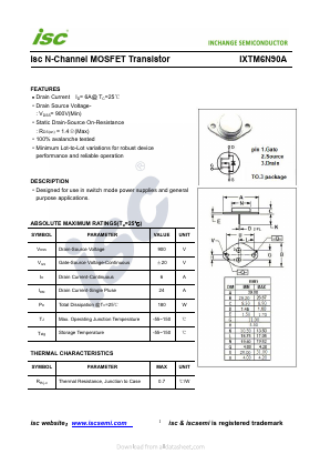 IXTM6N90A Datasheet PDF Inchange Semiconductor