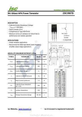 C3907S Datasheet PDF Inchange Semiconductor
