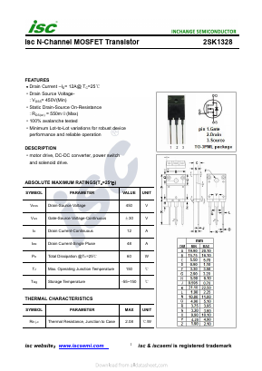 2SK1328 Datasheet PDF Inchange Semiconductor