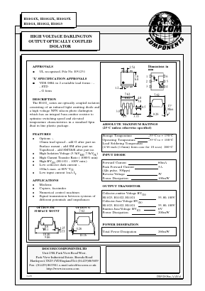 H11G3 Datasheet PDF Isocom 