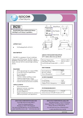 IS211 Datasheet PDF Isocom 