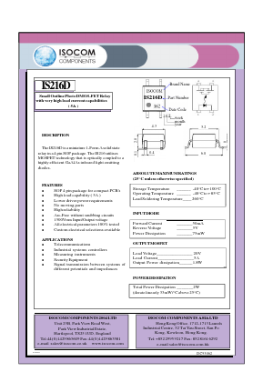 IS216D Datasheet PDF Isocom 