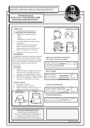MOC8101X Datasheet PDF Isocom 