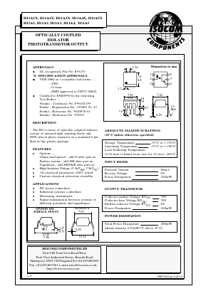 H11A5 Datasheet PDF Isocom 