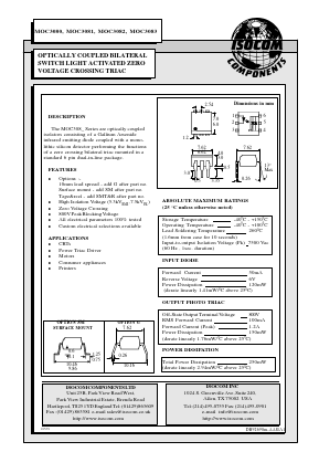 MOC3081 Datasheet PDF Isocom 