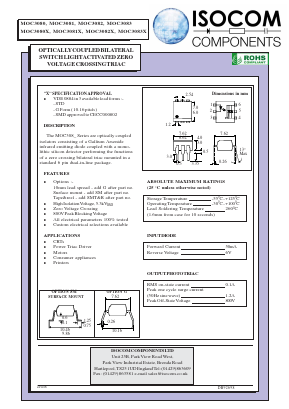 MOC3082 Datasheet PDF Isocom 