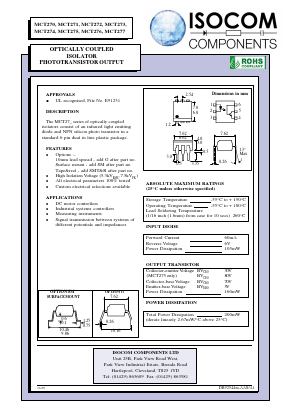 MCT270 Datasheet PDF Isocom 
