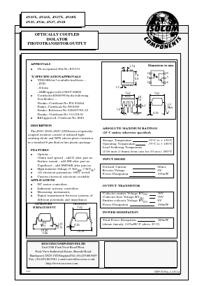 4N27X Datasheet PDF Isocom 