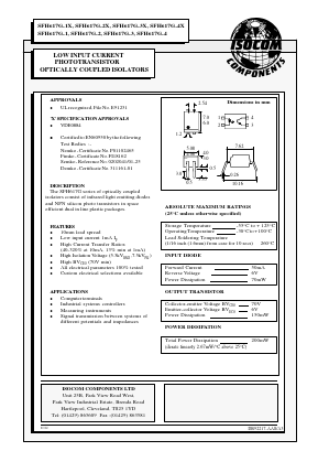 SFH617G-1 Datasheet PDF Isocom 