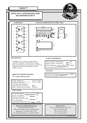 ISQ204-77 Datasheet PDF Isocom 